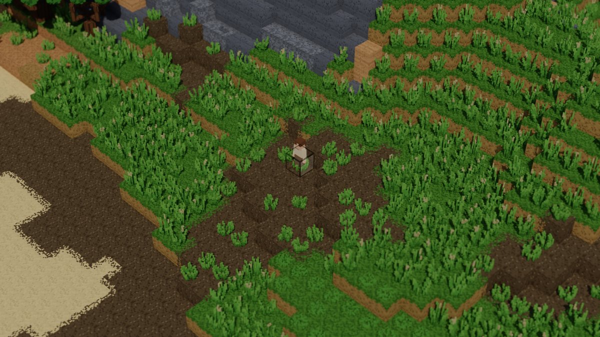 Swamp ground of dark mud, tall grass and pale sand