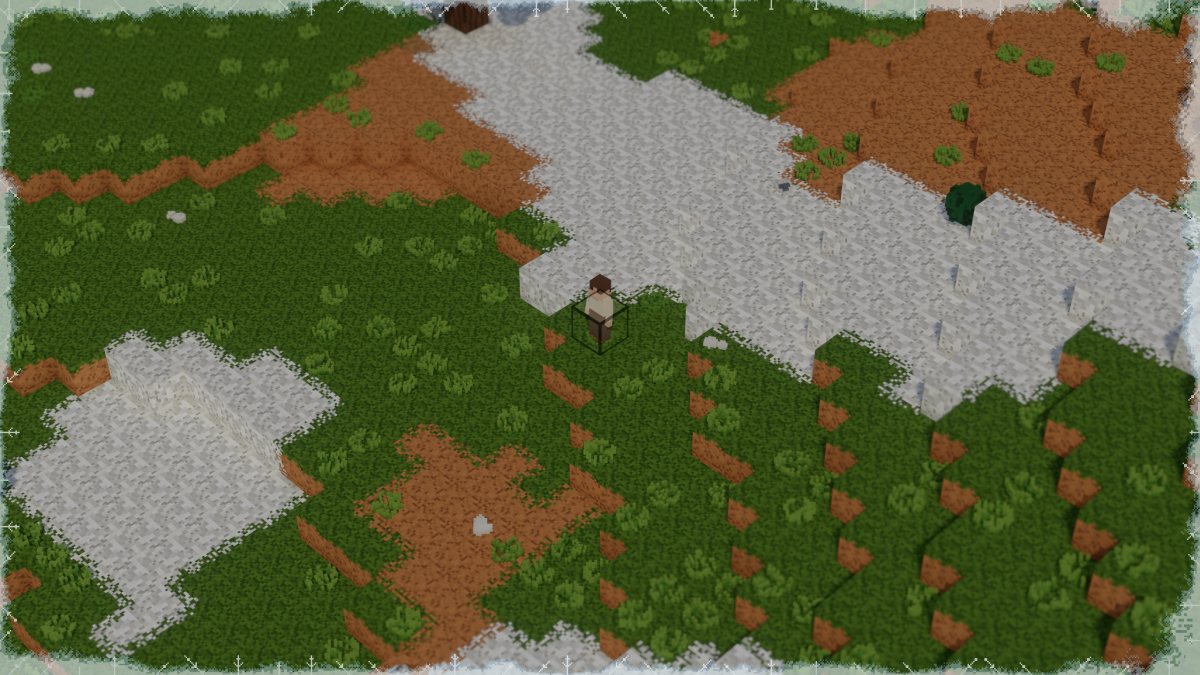 Tundra: low green turf, bare earth and pale stone